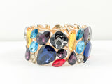 Fancy Multi Color & Shape Stones Stretch Fashion Bracelet