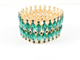 Classic 2 Row Emerald Marquise Fashion Bracelet