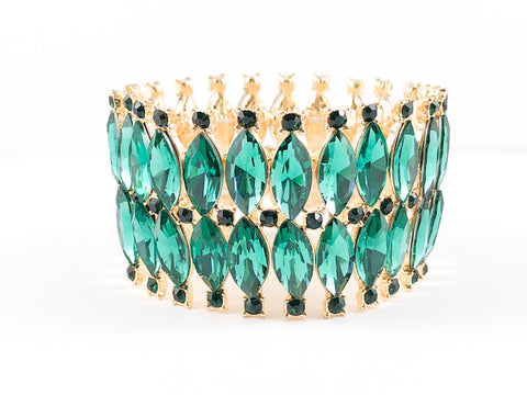 Classic 2 Row Emerald Marquise Fashion Bracelet
