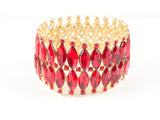 Classic 2 Row Red Marquise Fashion Bracelet