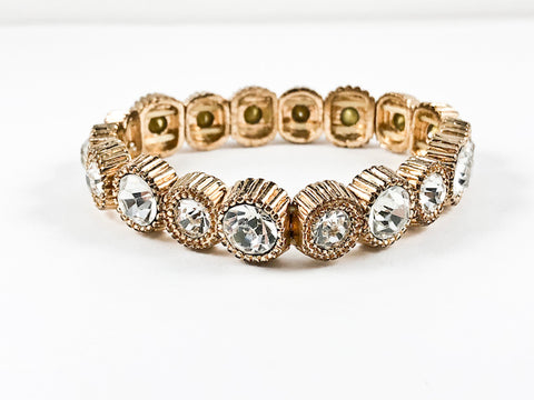 Modern Round Cut Elegant Setting Flexible Stretch Fashion Bracelet