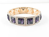 Fancy Elegant Square Shape Purple Stretch Fashion Bracelet
