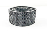 Fancy Elegant Wide Multi Row Black Stone Fashion Bracelet