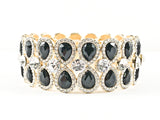 Classic Fancy Black Pear Shaped Fashion Bracelet