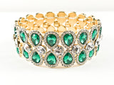 Classic Fancy Green Emerald Pear Shaped Fashion Bracelet