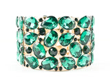 Fancy Bold Green Emerald Multi Stone Fashion Bracelet