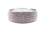 Fancy Large Thick Wide Multi Row Red Crystals Fashion Bangle