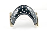 Unique Fun Large Irregular Shape Black & White Design Fashion Bangle Bracelet