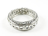 Fancy Multi Row Large Crystals Eternity Style Design Fashion Bracelet