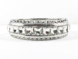 Fancy Multi Row Large Crystals Eternity Style Design Fashion Bracelet