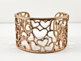 Fancy Fun Heart Pattern Rose Gold Fashion Bangle