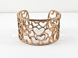 Fancy Fun Heart Pattern Rose Gold Fashion Bangle