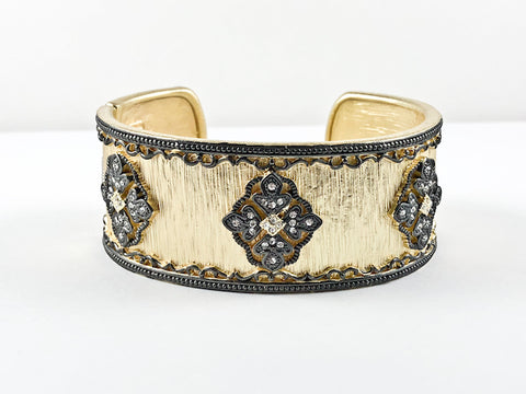 Unique Antique Design Yellow Gold Brass Cuff Bangle