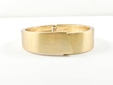 Modern Brushed Yellow Gold Brass Bangle Bracelet