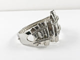 Modern Unique Abstract Brass Bracelet Bangle