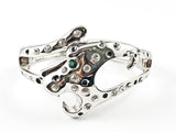 Large Fun Leopard Shape With Crystals Fashion Bangle