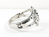 Large Fun Leopard Shape With Crystals Fashion Bangle