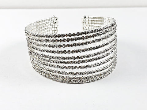 Fancy Stylish Large Multi Level Thick Fashion Cuff Bangle