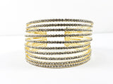 Fancy Stylish Large Multi Level Thick Gold Tone Fashion Cuff Bangle