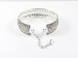 Fancy Stylish Thick Multi Level Crystal Brass Bangle Bracelet