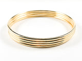 Beautiful Thin Shiny Metallic Style Gold Tone Set Of 4 Piece Brass Bangles