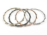 Nice 4 piece Set Of Textured Spike Design Pattern Multi Color Tone  Fashion Bracelets