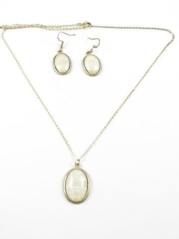 Elegant Enamel Oval Gold Brushed Brass Set