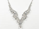Stylish Multi Layered Crystal Statement Earring Necklace Fashion Set