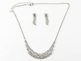 Stylish Layered Crystal Statement Earring Necklace Fashion Set