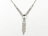 Stylish Thin Crystal Statement Earring Necklace Fashion Set