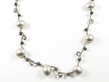 Unique Long Vintage Tangled Pearl Style Design Necklace Earring Fashion Set