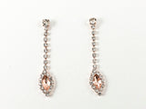 Fancy Pink Crystal Dangle Style Pink Gold Tone Fashion Earring Necklace Set