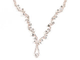 Classic Beautiful CZ Design Pink Gold Tone Earring Necklace Fashion Set