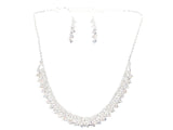 Classic Dainty Chandelier Dangling AB Color CZ Fashion Earring Necklace Set