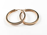 Casual Stylish Lined Design Rosegold Tone Steel Earrings
