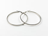 Large Hoop Steel Earrings