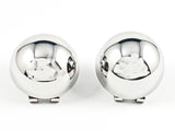 Nice Half Circle Shiny Metallic French Clip Steel Earrings