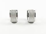 Nice Center Glitter Texture Design Dainty Huggie Steel Earrings