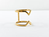 Elegant Thin Shiny Open Gold Tone Steel Ring