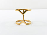 Elegant Thin Shiny Open Gold Tone Steel Ring