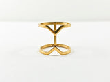 Elegant Thin Shiny Open Gold Tone Steel Ring
