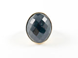 Nice Oval Shape Elegant Cute Black CZ Two Tone Steel Ring