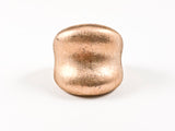 Modern Matte Brush Surface Square Curved Pink Gold Tone Steel Ring
