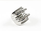 Modern Multi Layer Swirl Design Steel Ring