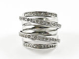 Modern Multi Layer Swirl Design Steel Ring
