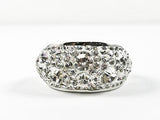 Fancy Sparkly Mix Shape Crystal Stone Pattern Steel Ring