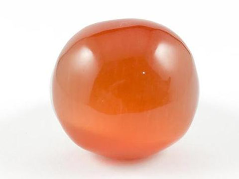 Elegant Large Orange Marble Stone Steel Ring