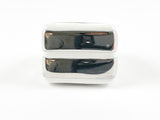 Modern Unique Double Bar Enamel Steel Ring