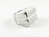 Modern Unique Double Bar Enamel Steel Ring