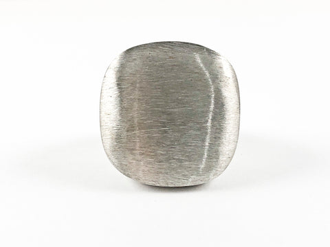 Elegant Casual Flat Square Matte Thick Steel Ring